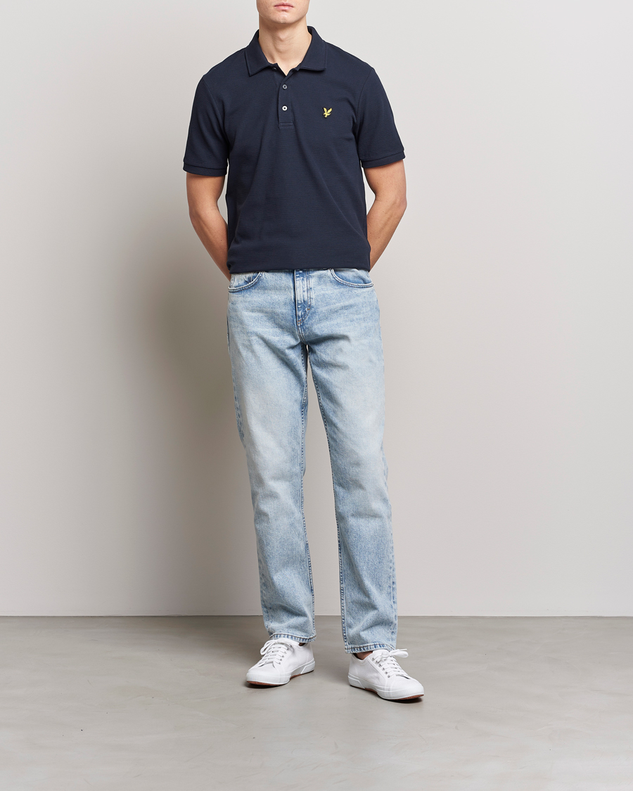 Homme | Polos | Lyle & Scott | Milano Trim Pique Polo Dark Navy