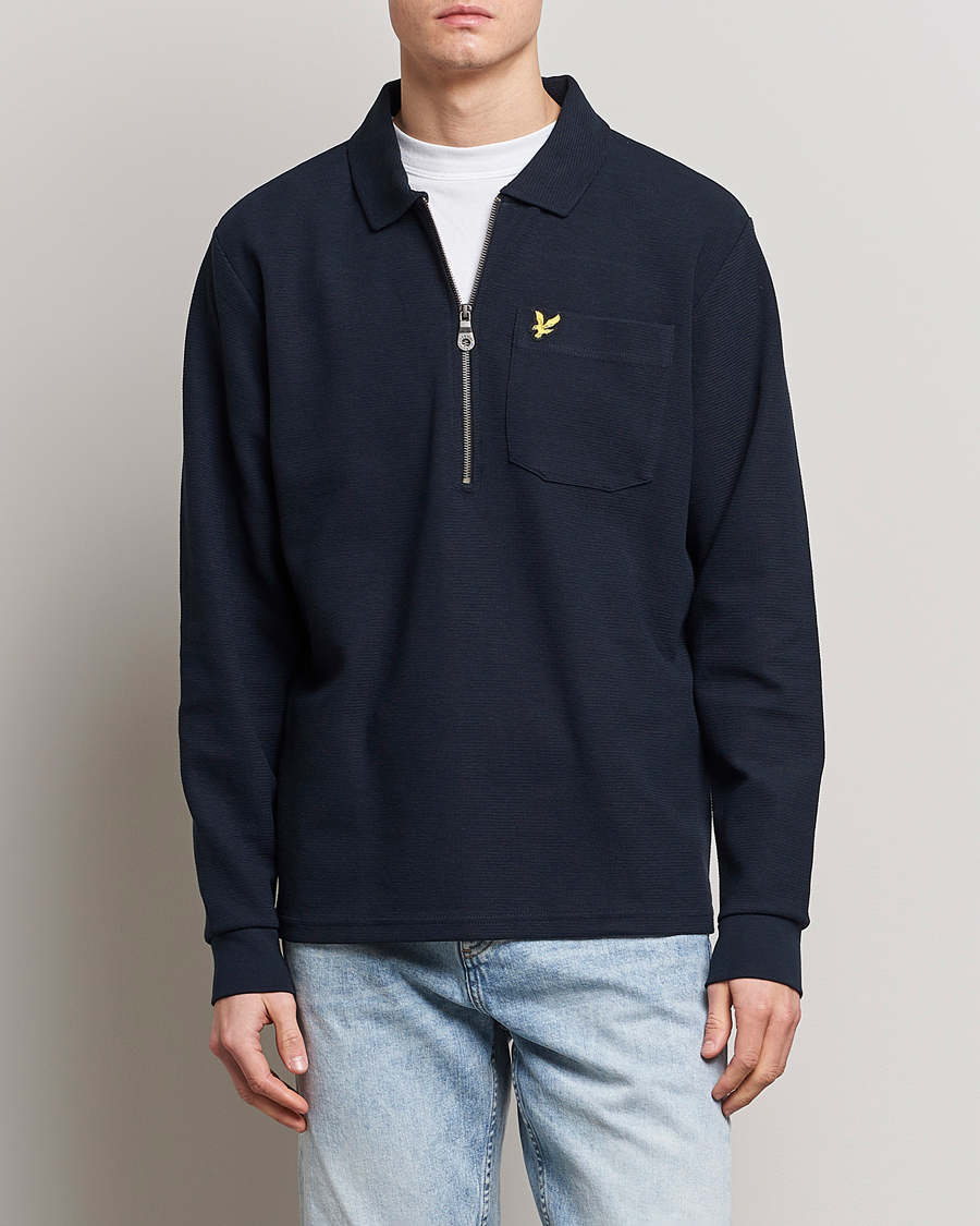 Homme | Pulls Et Tricots | Lyle & Scott | Crest Half Zip Sweater Dark Navy