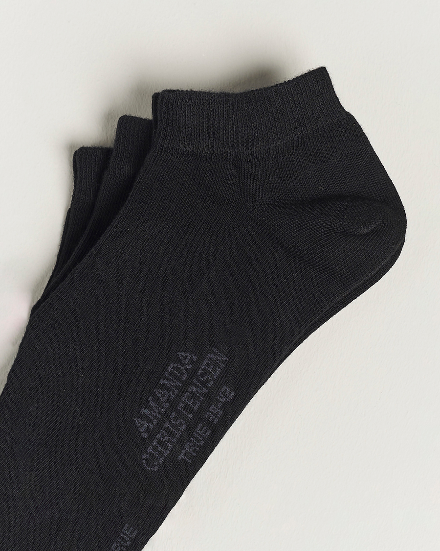 Homme | Socquettes | Amanda Christensen | 3-Pack True Cotton Sneaker Socks Black