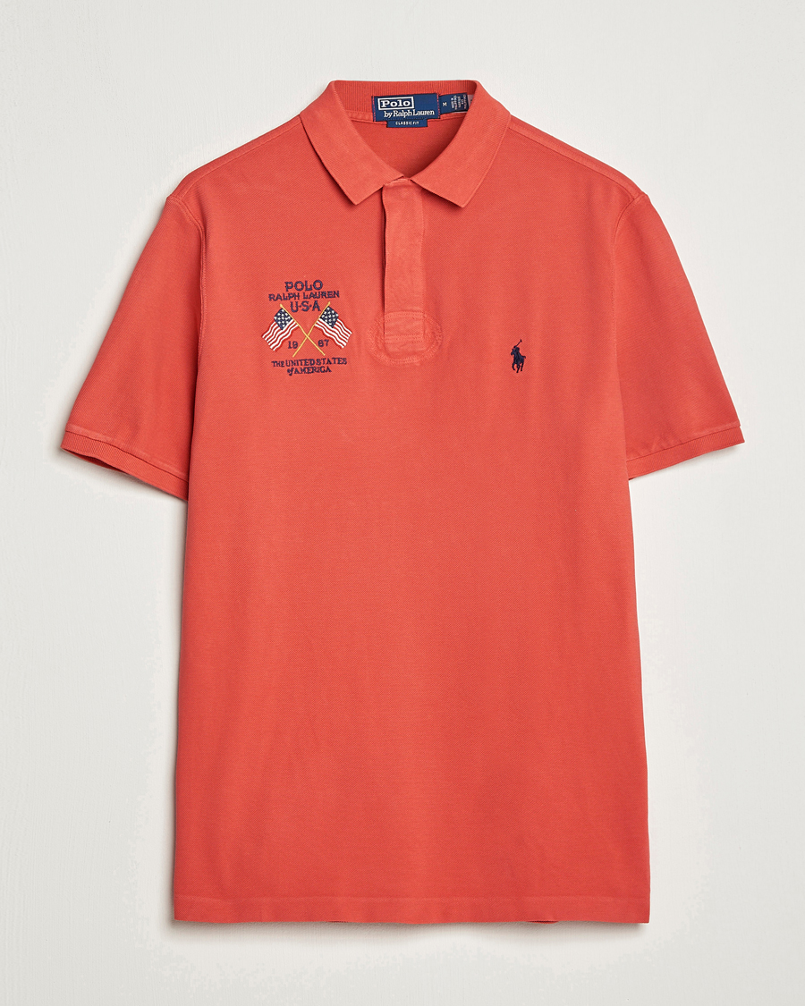 Homme | Polos | Polo Ralph Lauren | Classic Fit Flag Polo Evening Post Red