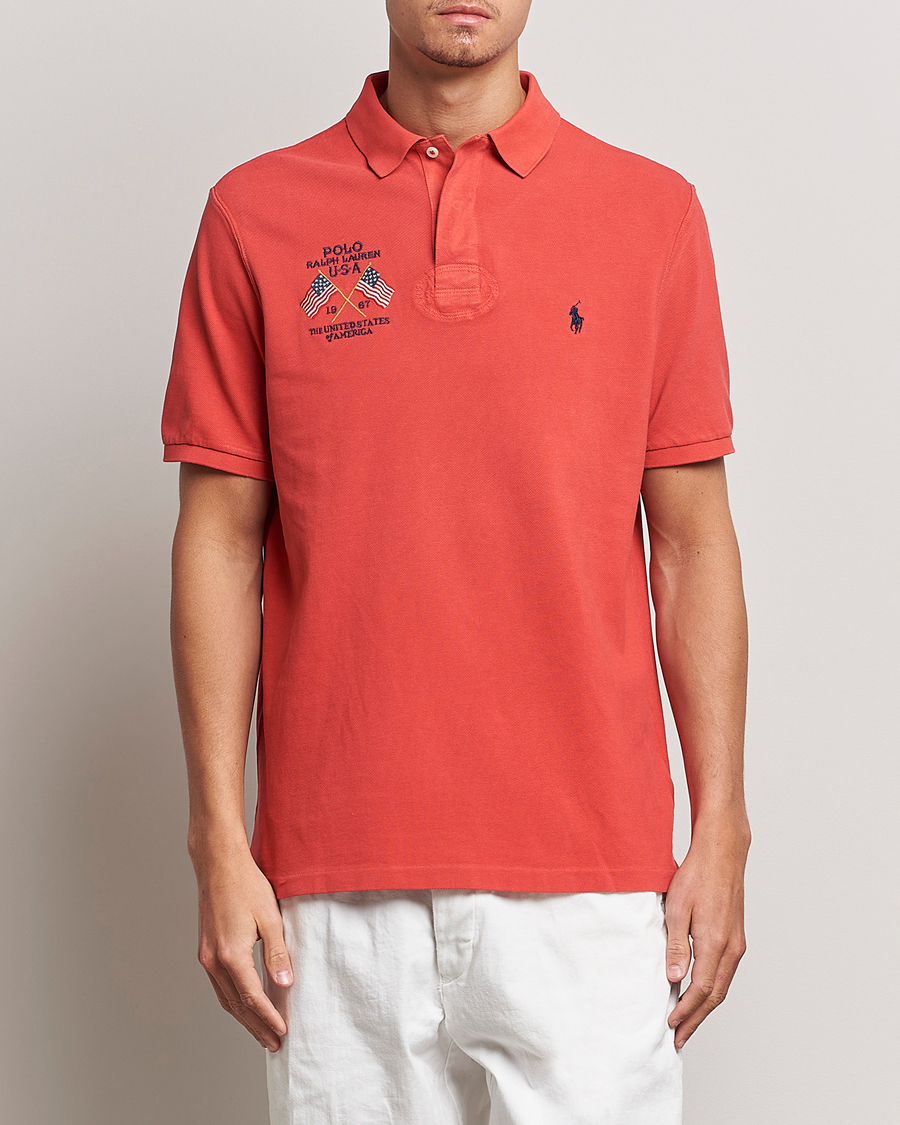 Homme | Polos | Polo Ralph Lauren | Classic Fit Flag Polo Evening Post Red