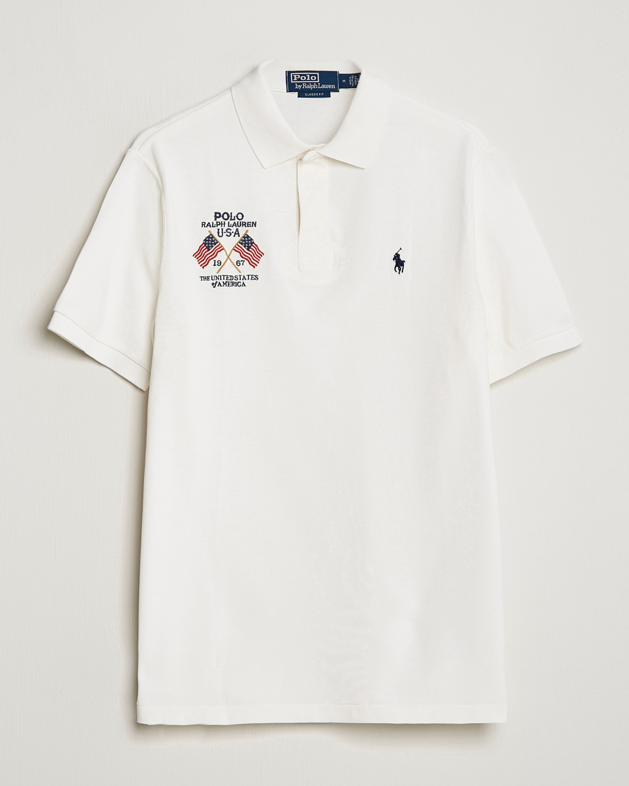 Homme | Polos | Polo Ralph Lauren | Classic Fit Flag Polo Nevis White