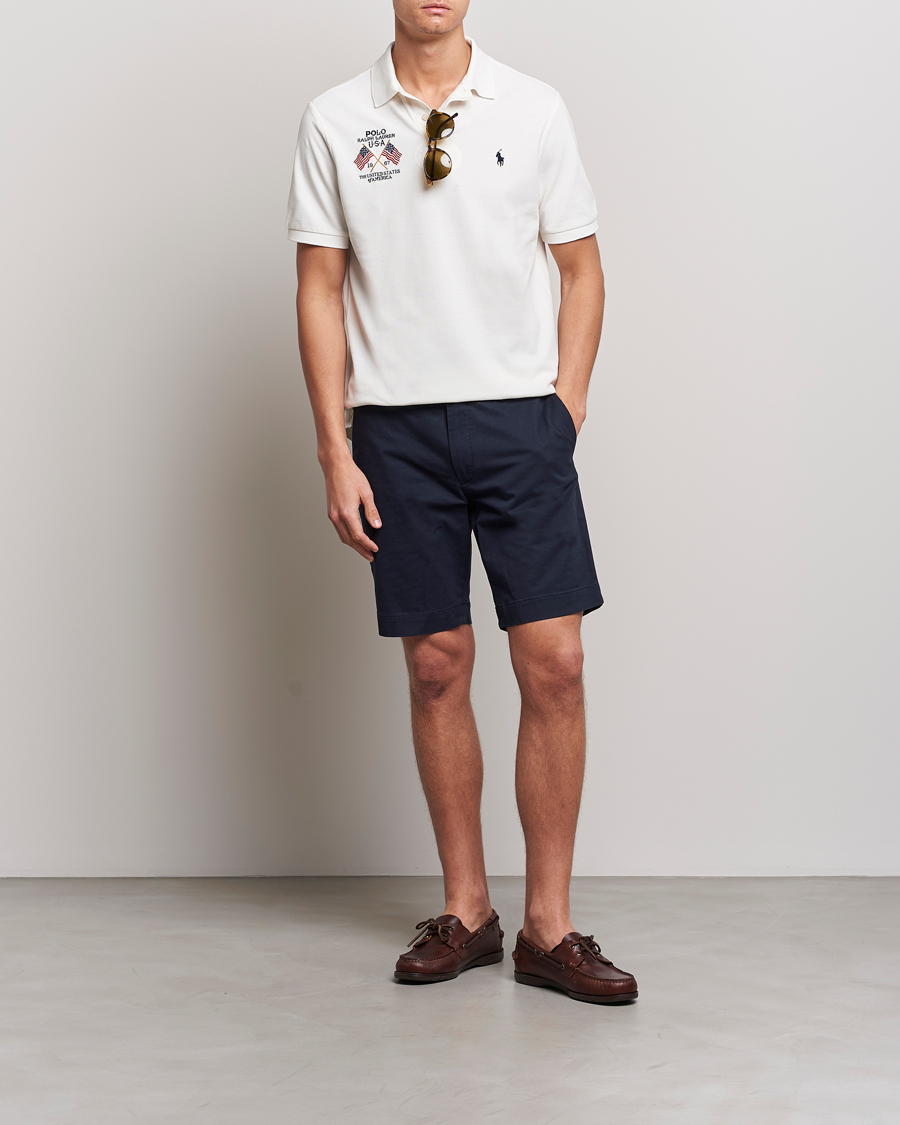 Homme | Polos | Polo Ralph Lauren | Classic Fit Flag Polo Nevis White