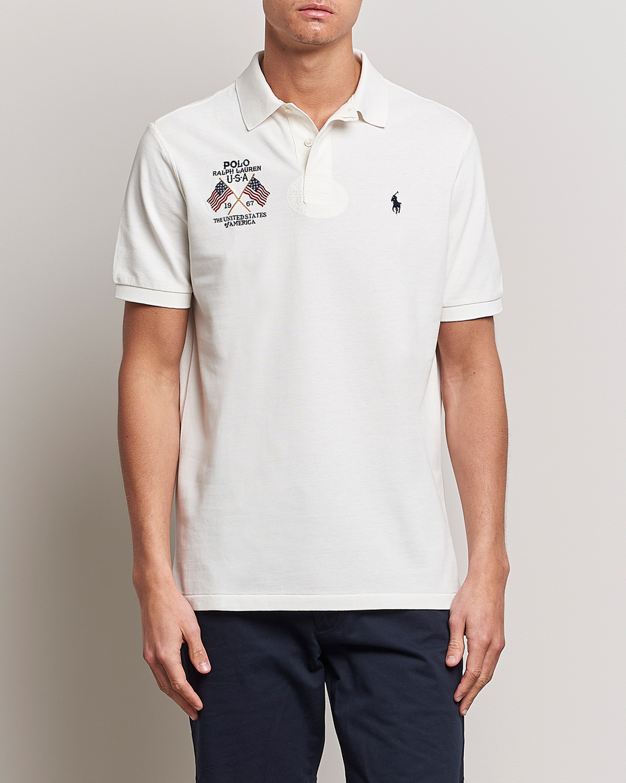 Homme | Polos | Polo Ralph Lauren | Classic Fit Flag Polo Nevis White