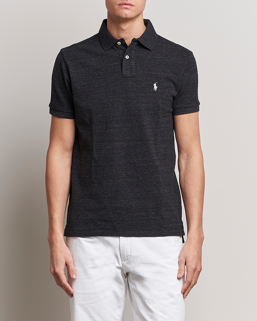 Homme | Polos | Polo Ralph Lauren | Custom Slim Fit Polo Black Marl Heather