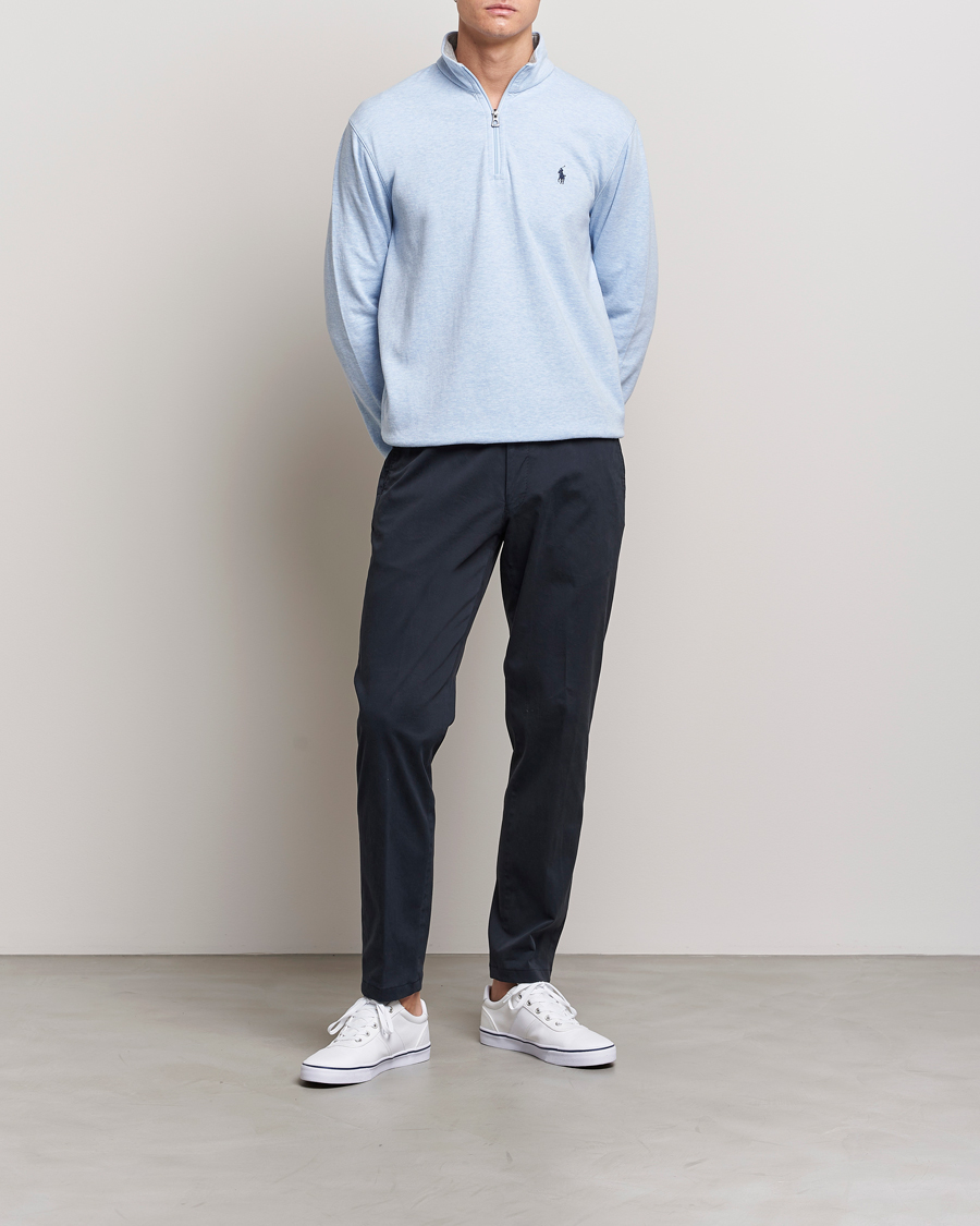Homme | Pulls Et Tricots | Polo Ralph Lauren | Tech Double Knit Half Zip Office Blue Heather