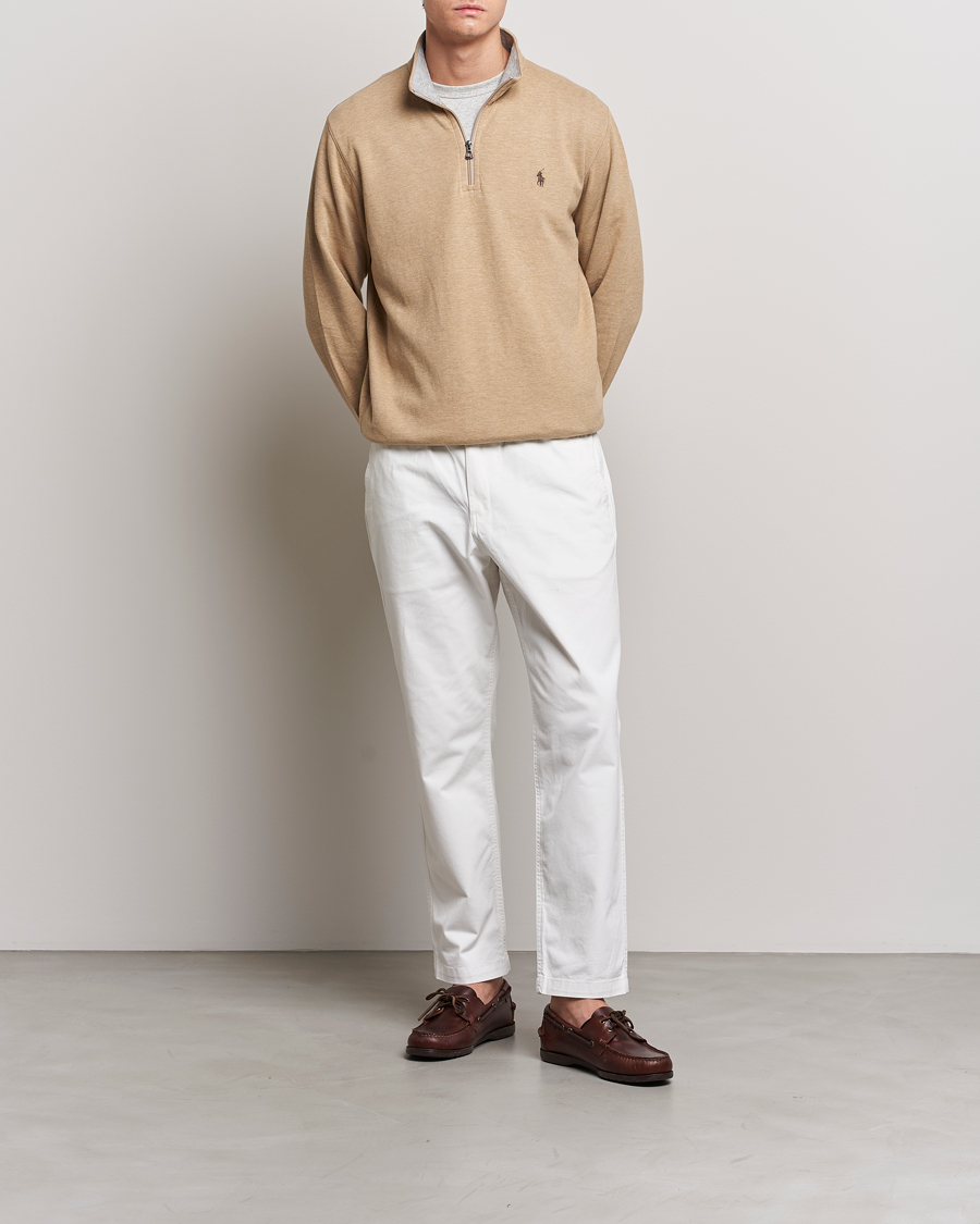 Homme | Pulls Et Tricots | Polo Ralph Lauren | Tech Double Knit Half Zip Luxury Tan Heather