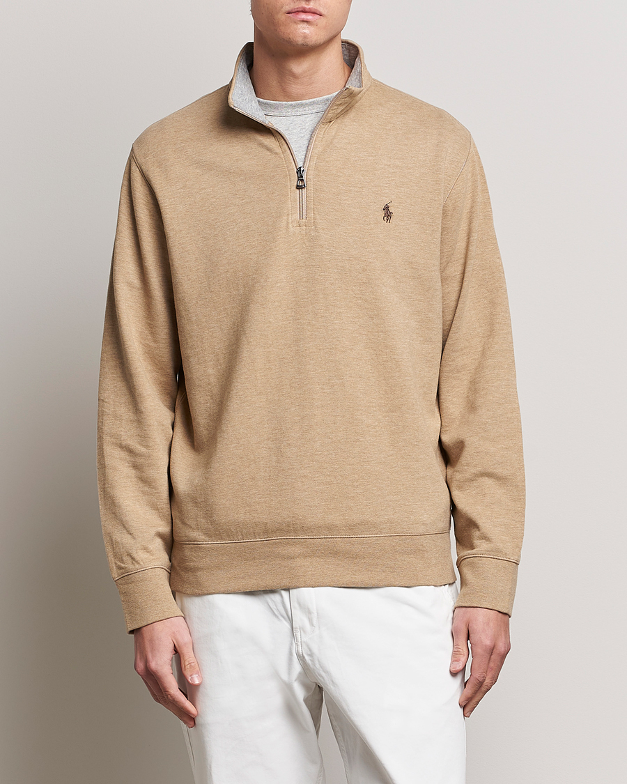 Homme | Pulls Et Tricots | Polo Ralph Lauren | Tech Double Knit Half Zip Luxury Tan Heather