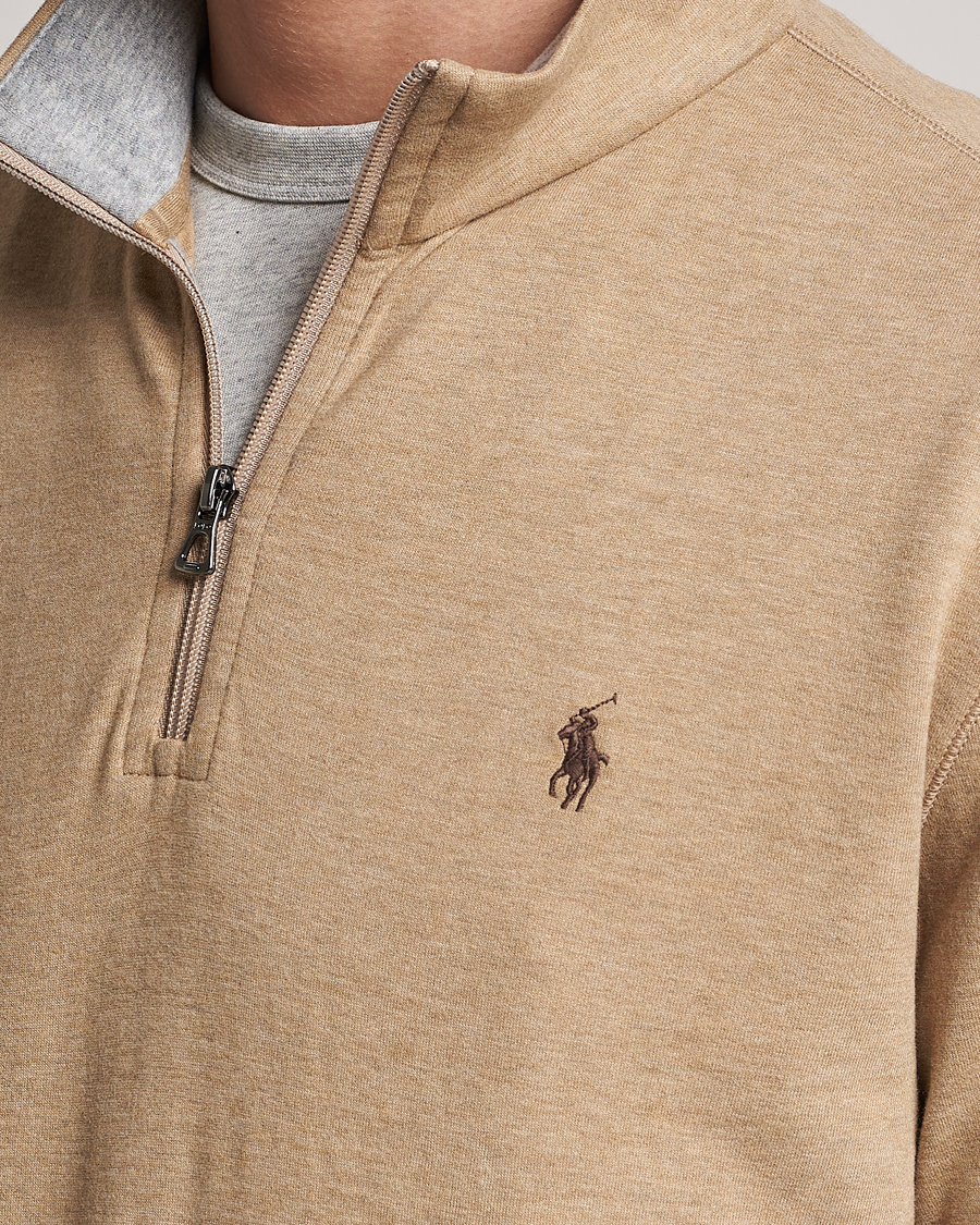 Homme | Pulls Et Tricots | Polo Ralph Lauren | Tech Double Knit Half Zip Luxury Tan Heather