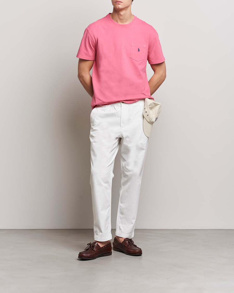 Homme | T-shirts | Polo Ralph Lauren | Cotton/Linen Crew Neck T-Shirt Red Sky