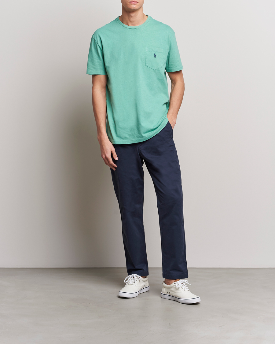 Homme | T-shirts | Polo Ralph Lauren | Cotton/Linen Crew Neck T-Shirt Essex Green