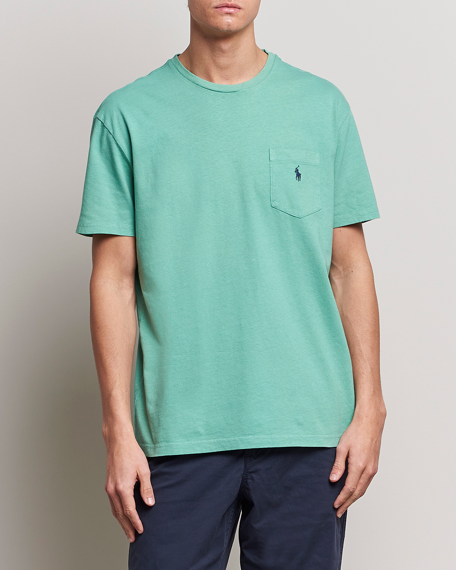 Homme | T-shirts | Polo Ralph Lauren | Cotton/Linen Crew Neck T-Shirt Essex Green