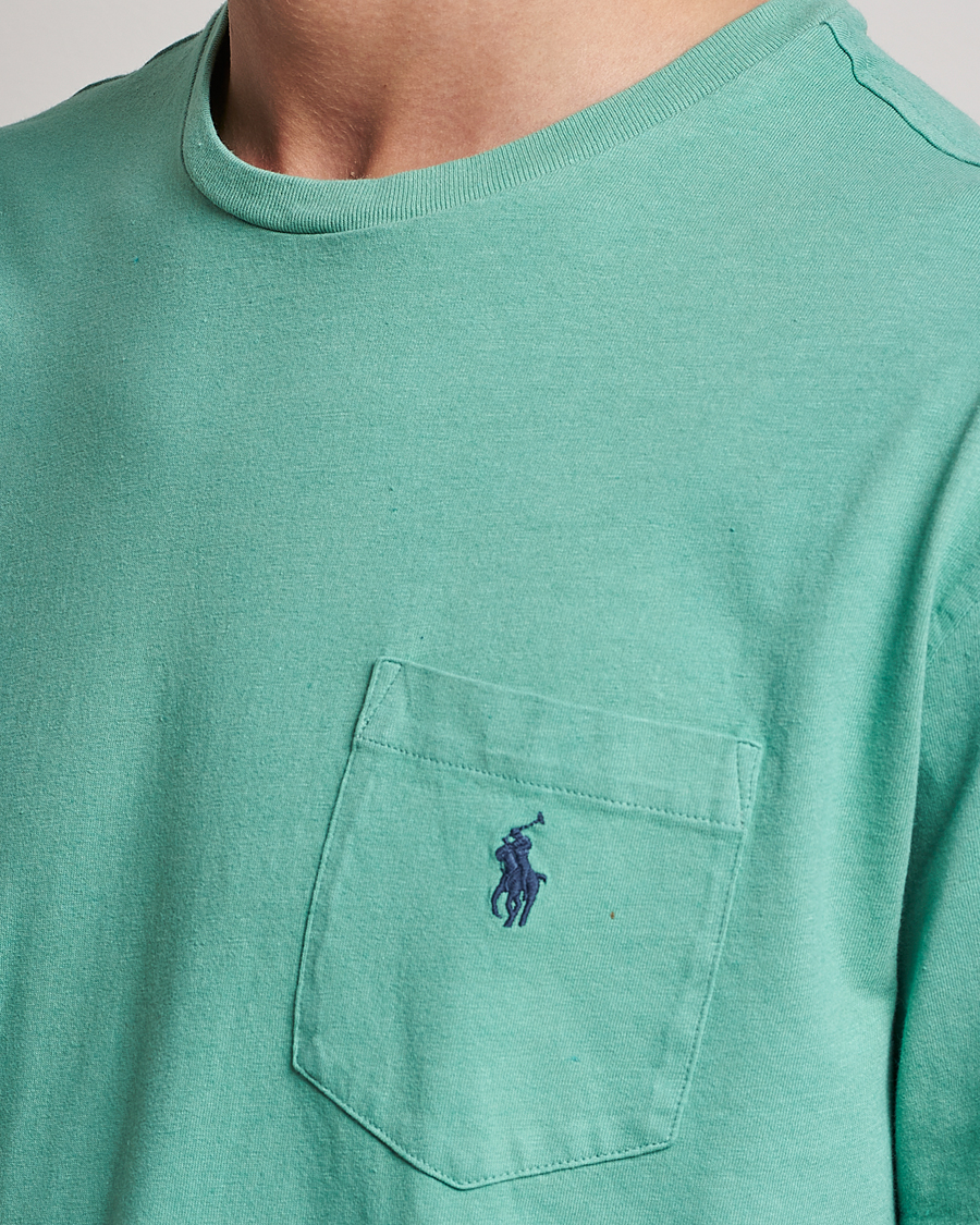 Homme | T-shirts | Polo Ralph Lauren | Cotton/Linen Crew Neck T-Shirt Essex Green