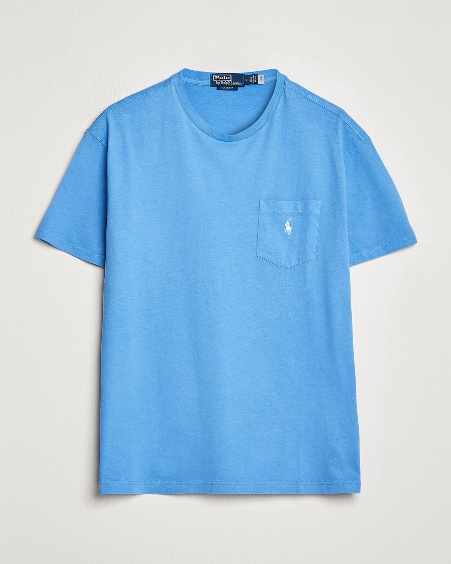 Homme | T-shirts | Polo Ralph Lauren | Cotton/Linen Crew Neck T-Shirt Summer Blue