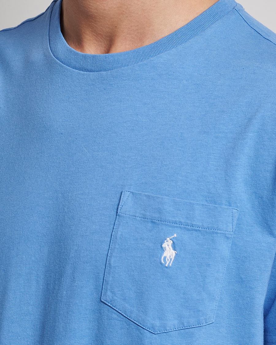 Homme | T-shirts | Polo Ralph Lauren | Cotton/Linen Crew Neck T-Shirt Summer Blue