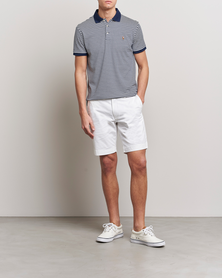 Homme | Polos | Polo Ralph Lauren | Luxury Pima Cotton Striped Polo French Navy/White