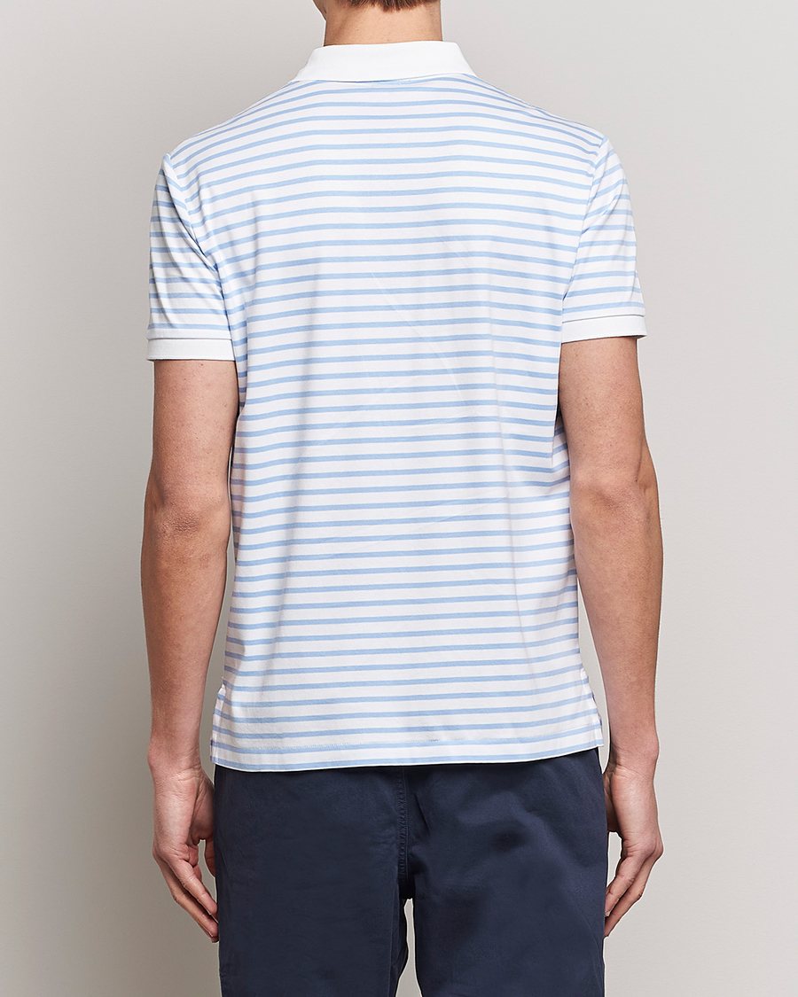 Homme | Polos | Polo Ralph Lauren | Luxury Pima Cotton Striped Polo White/Austin Blue