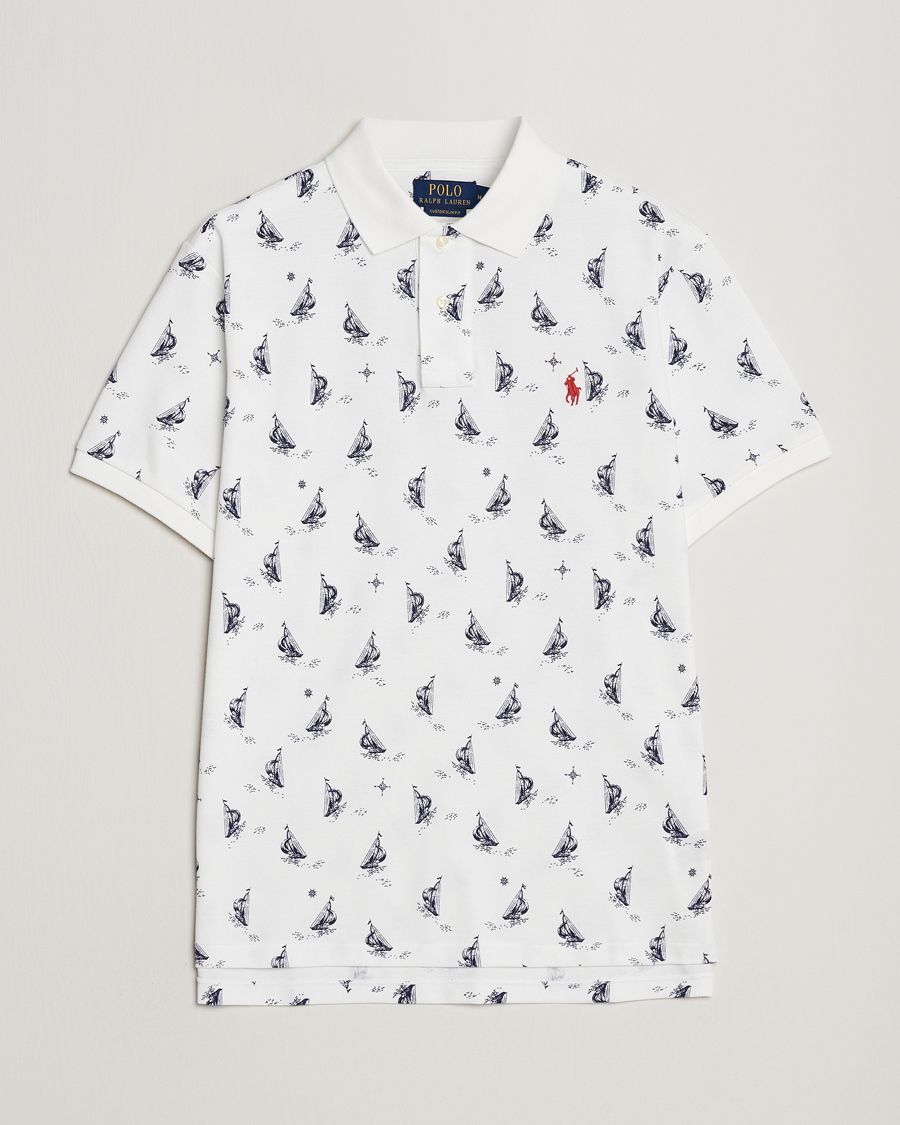 Homme | Polos | Polo Ralph Lauren | Custom Slim Fit Sailboats Polo White