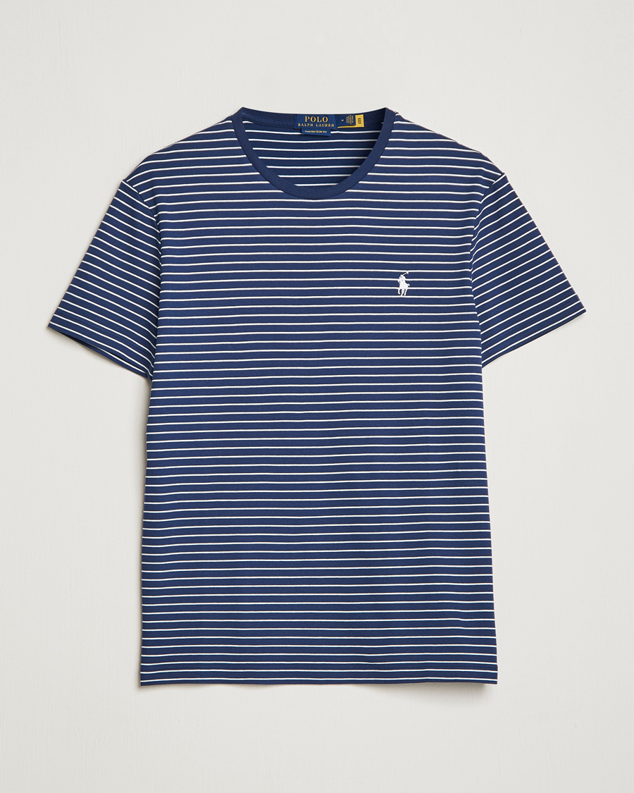 Homme | T-shirts | Polo Ralph Lauren | Luxury Pima Cotton Striped T-shirt Navy/White