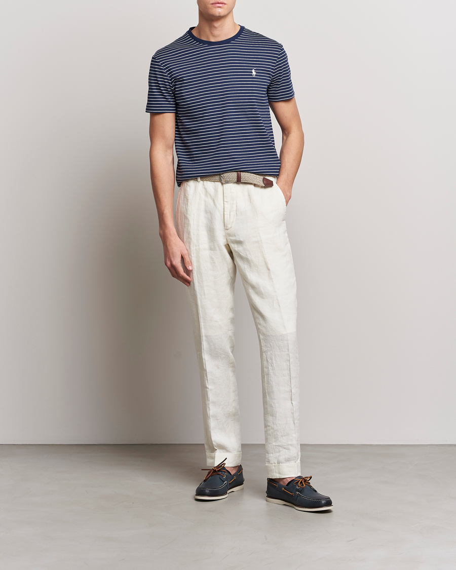 Homme | T-shirts | Polo Ralph Lauren | Luxury Pima Cotton Striped T-shirt Navy/White