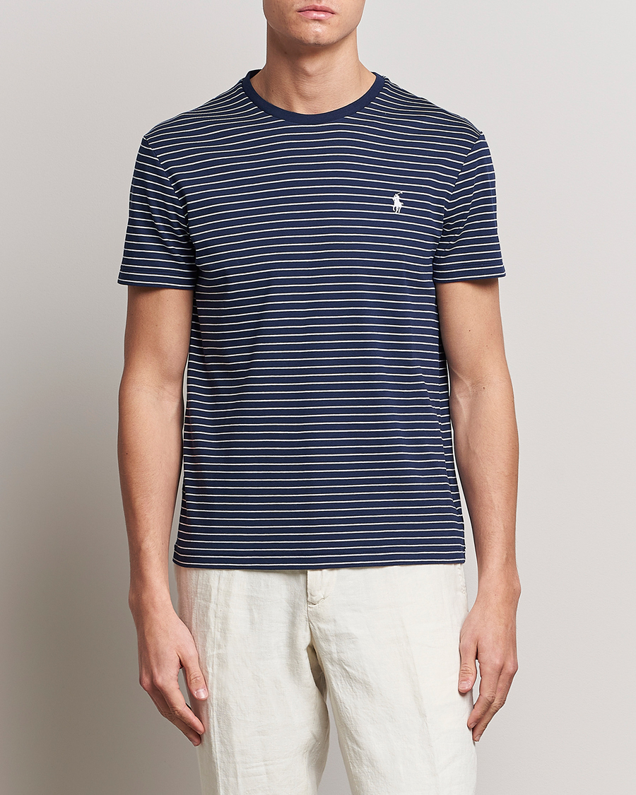 Homme | T-shirts | Polo Ralph Lauren | Luxury Pima Cotton Striped T-shirt Navy/White