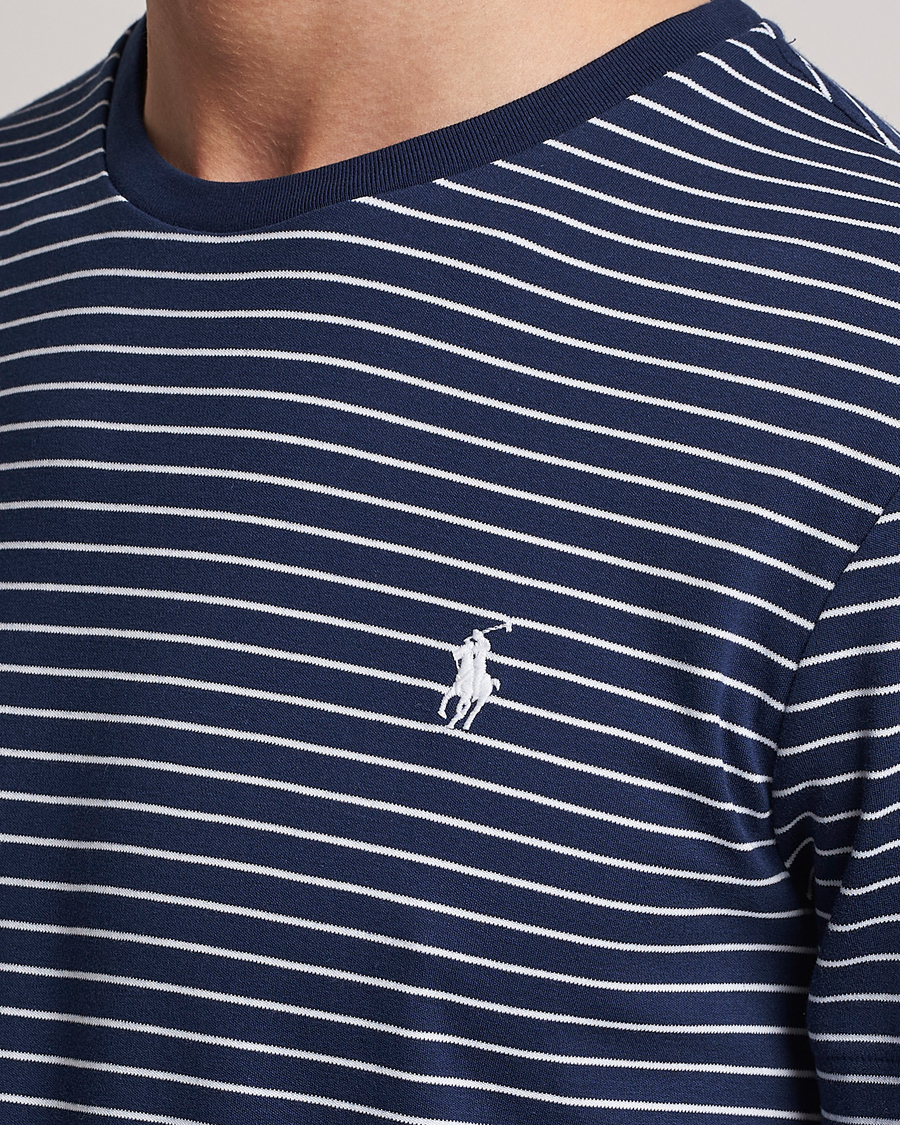 Homme | T-shirts | Polo Ralph Lauren | Luxury Pima Cotton Striped T-shirt Navy/White
