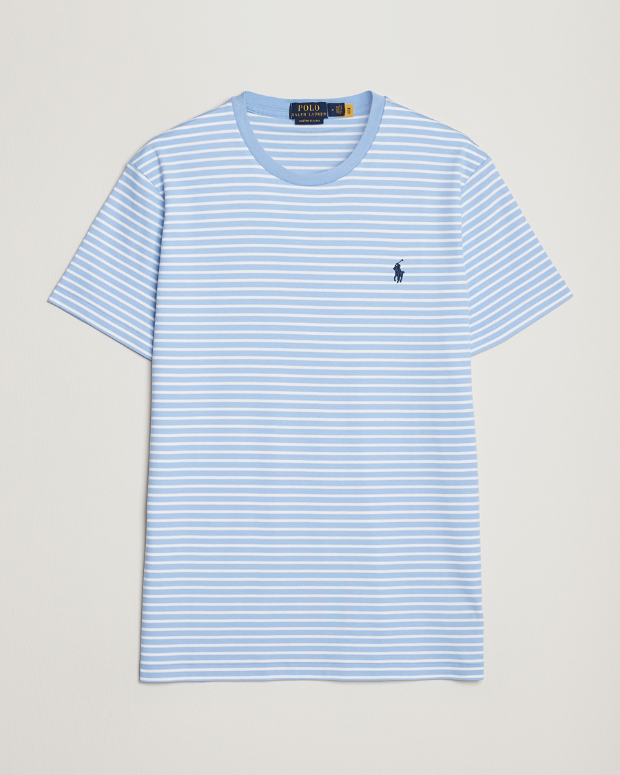 Homme | T-shirts | Polo Ralph Lauren | Luxury Pima Cotton Striped T-shirt Blue/White