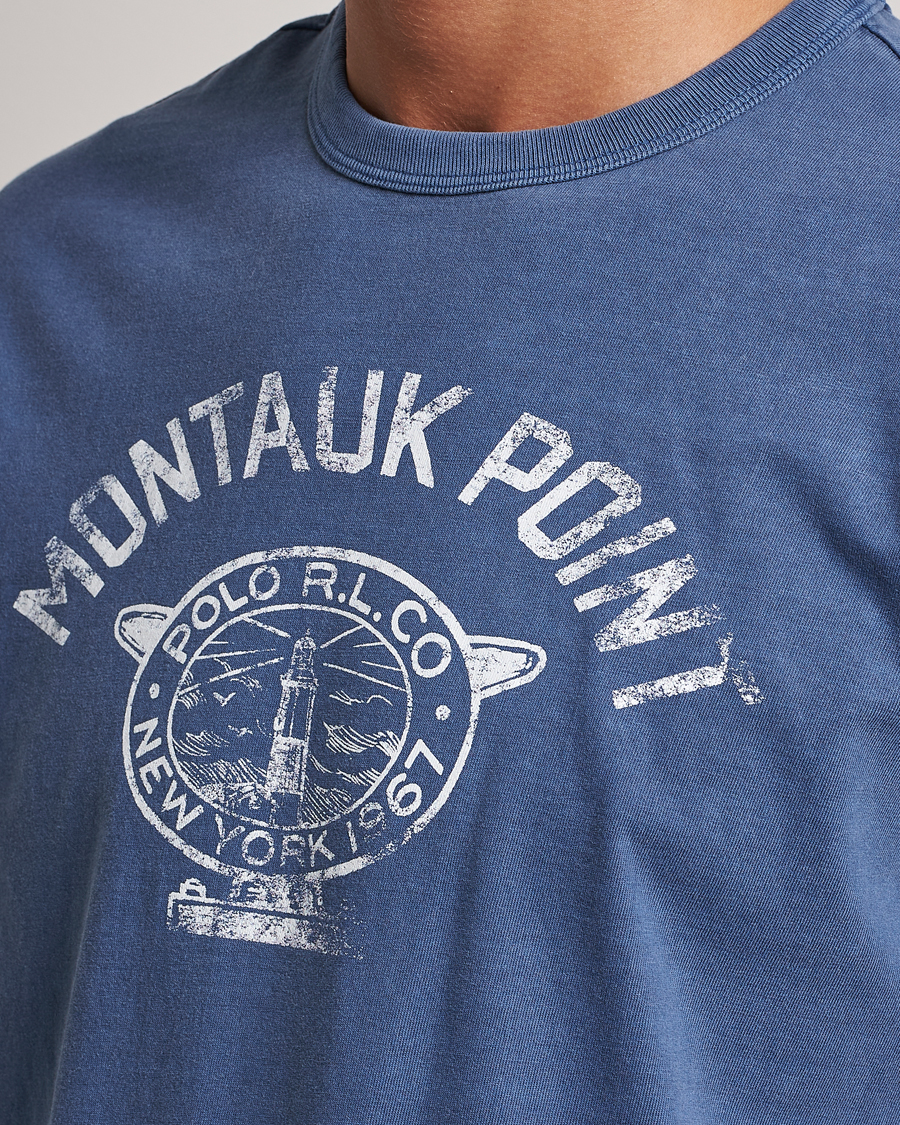 Homme | T-shirts | Polo Ralph Lauren | Graphic Logo Jerset Crew Neck T-Shirt Earth Blue