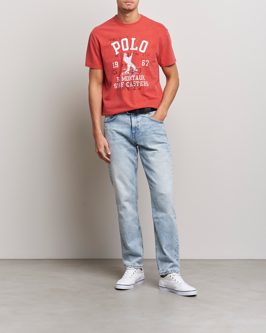 Homme | T-shirts | Polo Ralph Lauren | Graphic Logo Jerset Crew Neck T-Shirt Evening Red