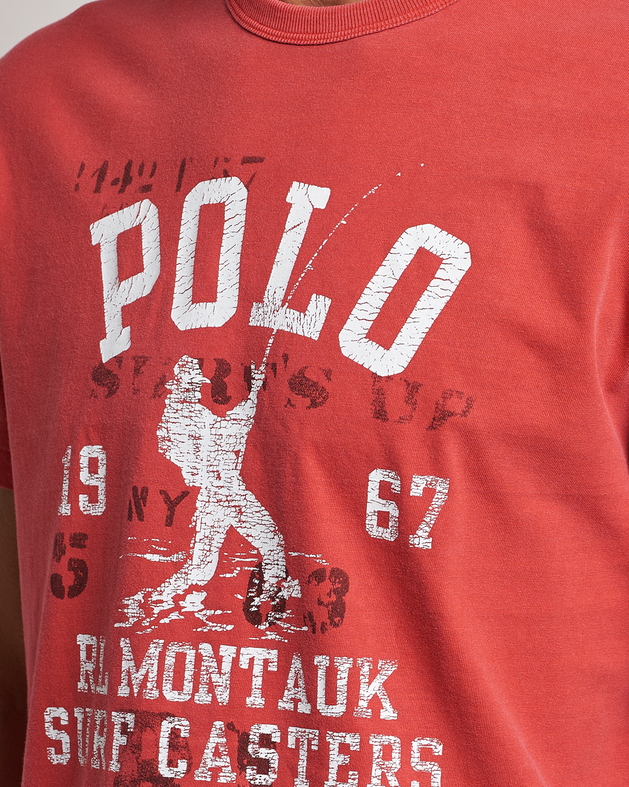 Homme | T-shirts | Polo Ralph Lauren | Graphic Logo Jerset Crew Neck T-Shirt Evening Red