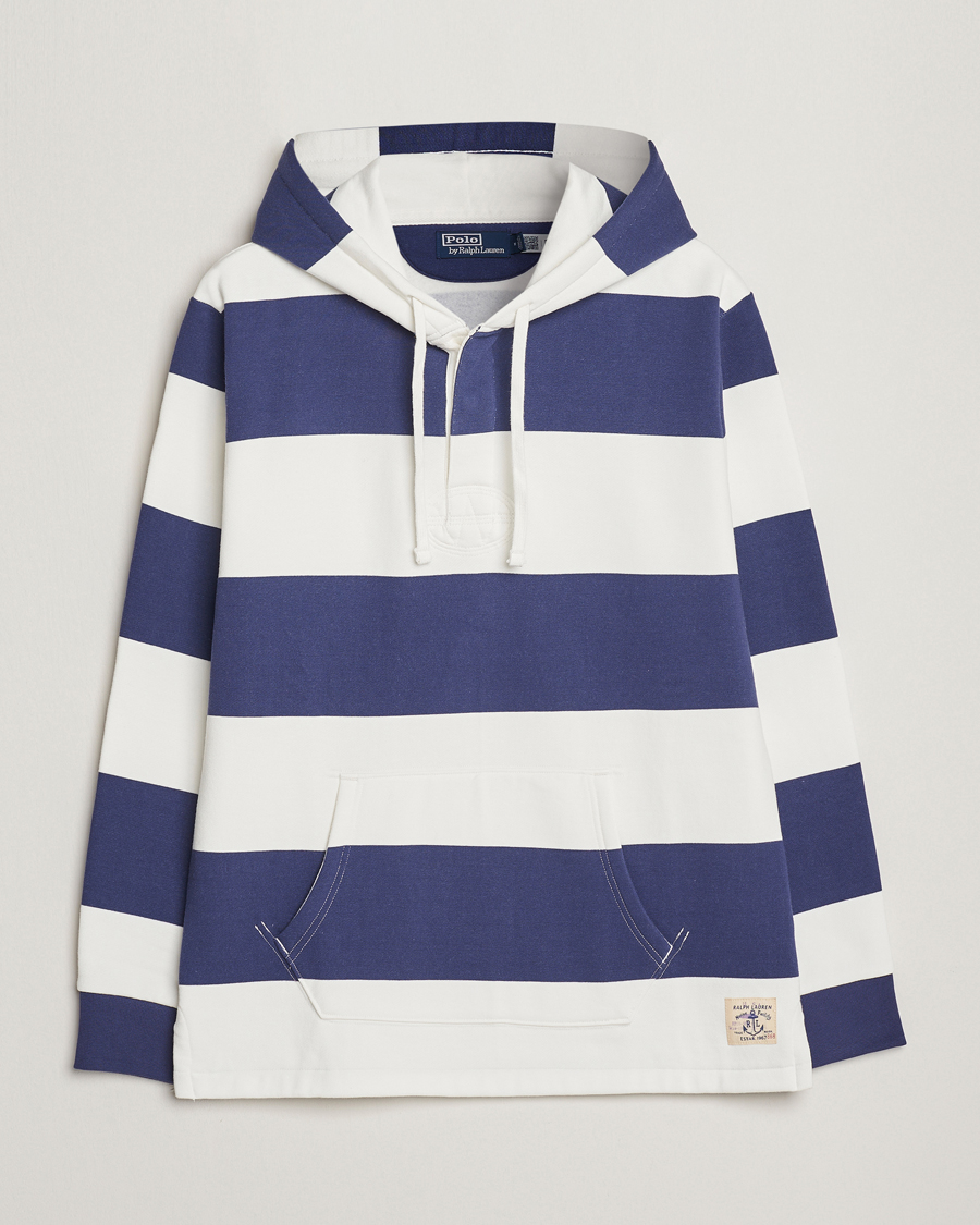 Homme | Pulls Et Tricots | Polo Ralph Lauren | Jersey Blockstriped Hoodie Boat Navy/White