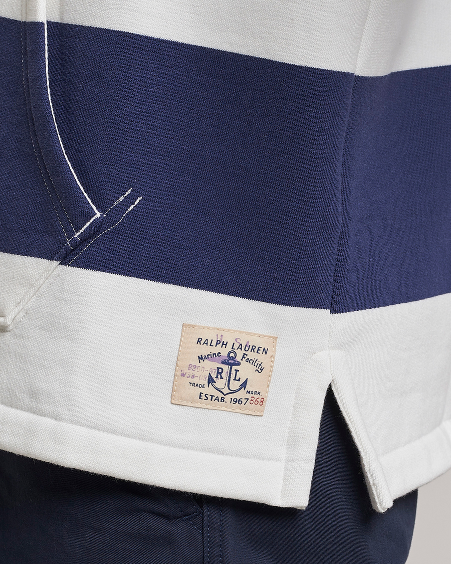 Homme | Pulls Et Tricots | Polo Ralph Lauren | Jersey Blockstriped Hoodie Boat Navy/White