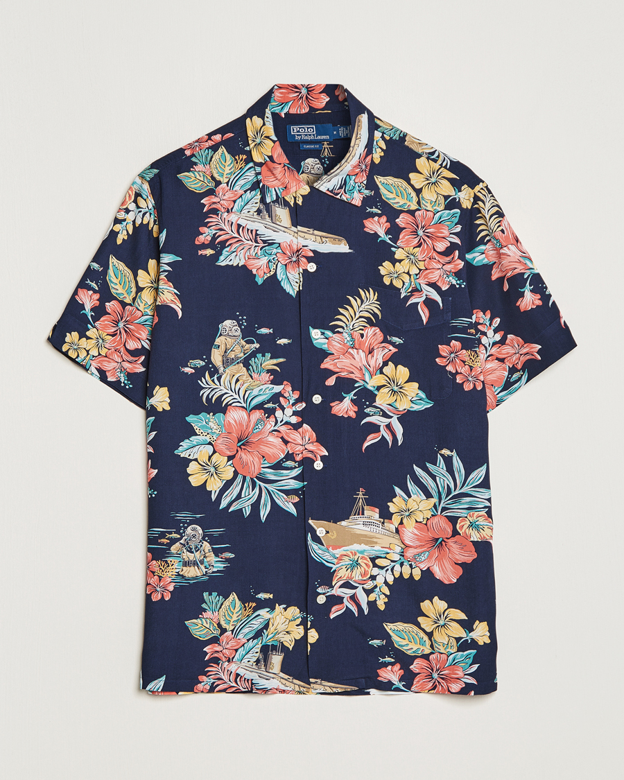 Homme | Chemises | Polo Ralph Lauren | Printed Flower Short Sleeve Shirt Navy Multi