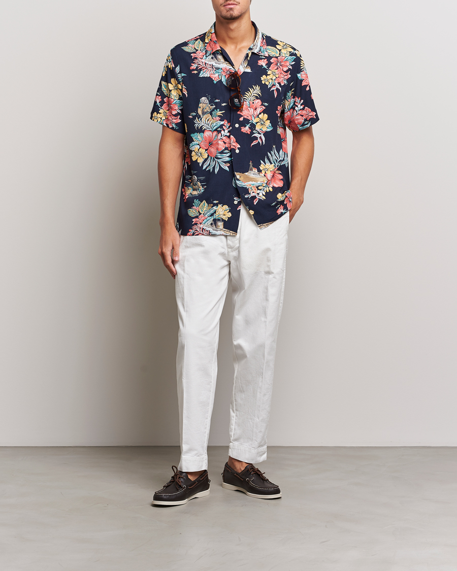 Homme | Chemises | Polo Ralph Lauren | Printed Flower Short Sleeve Shirt Navy Multi