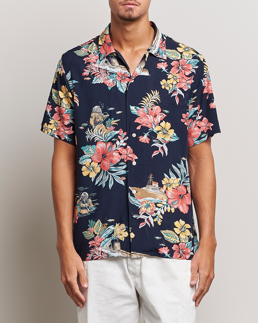 Homme | Chemises | Polo Ralph Lauren | Printed Flower Short Sleeve Shirt Navy Multi