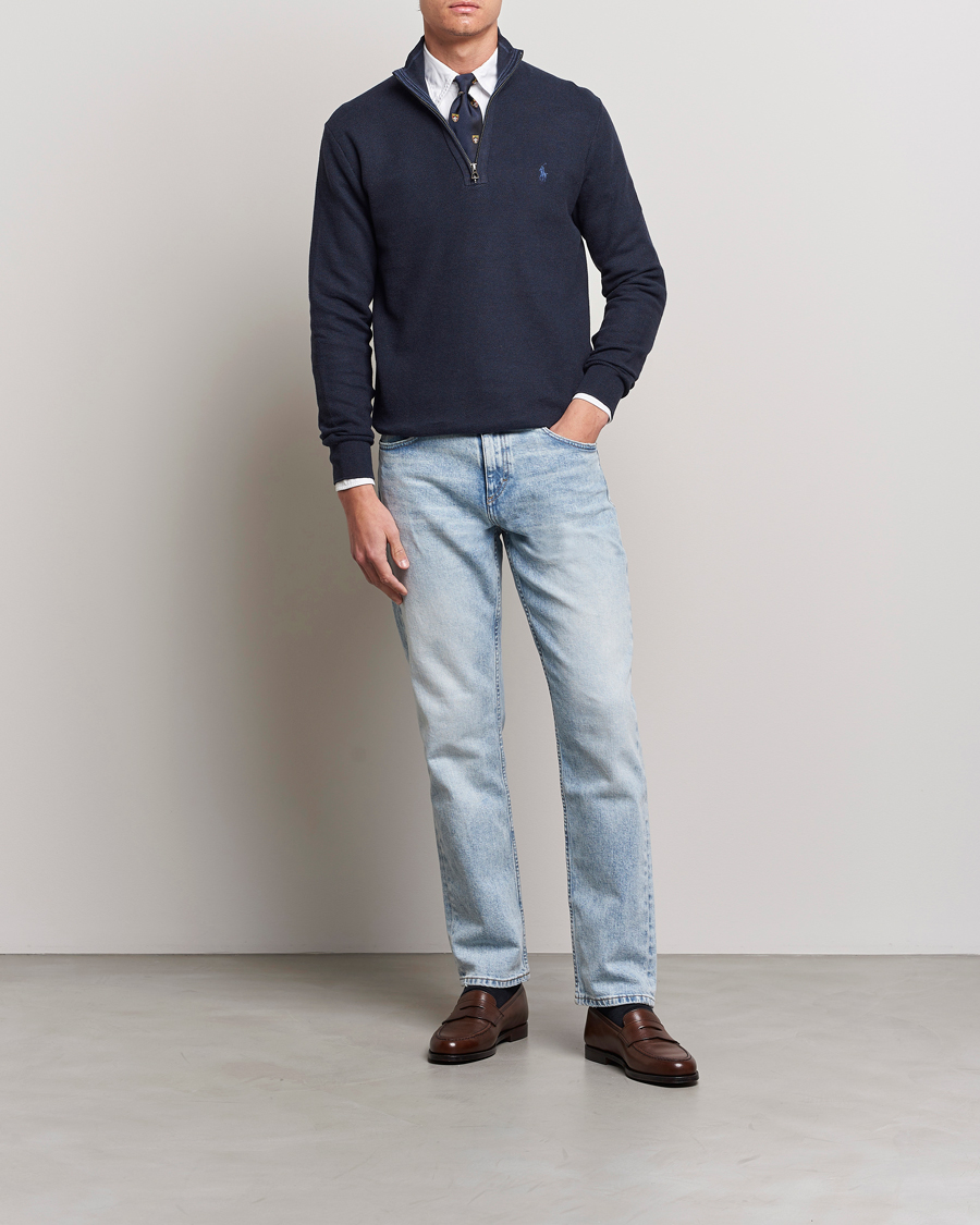 Homme | Pulls Et Tricots | Polo Ralph Lauren | Textured Half-Zip Navy Heather