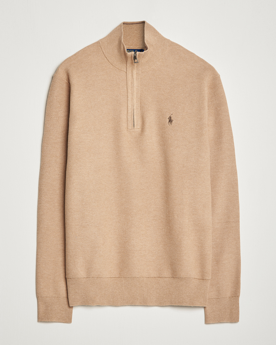 Homme | Pulls Et Tricots | Polo Ralph Lauren | Textured Half-Zip Camel Melange