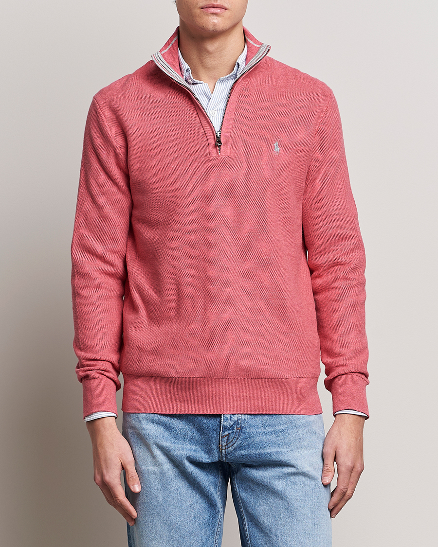 Homme | Pulls Et Tricots | Polo Ralph Lauren | Textured Half-Zip Red Sky Heather