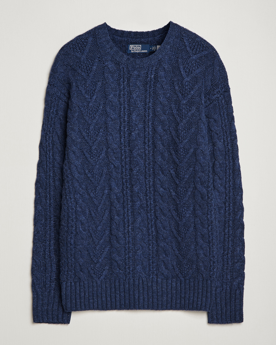 Homme | Pulls Et Tricots | Polo Ralph Lauren | Knitted Fishermen Sweater Mid Blue Heather