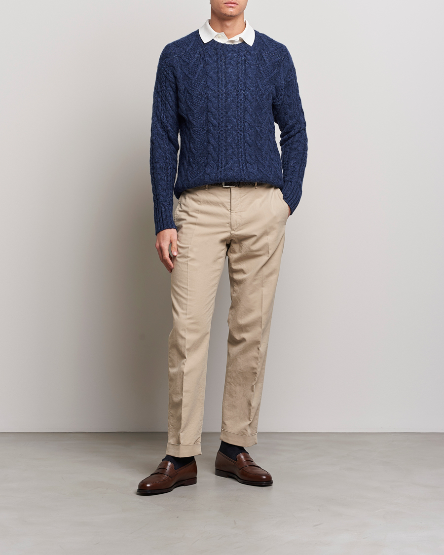 Homme | Pulls Et Tricots | Polo Ralph Lauren | Knitted Fishermen Sweater Mid Blue Heather