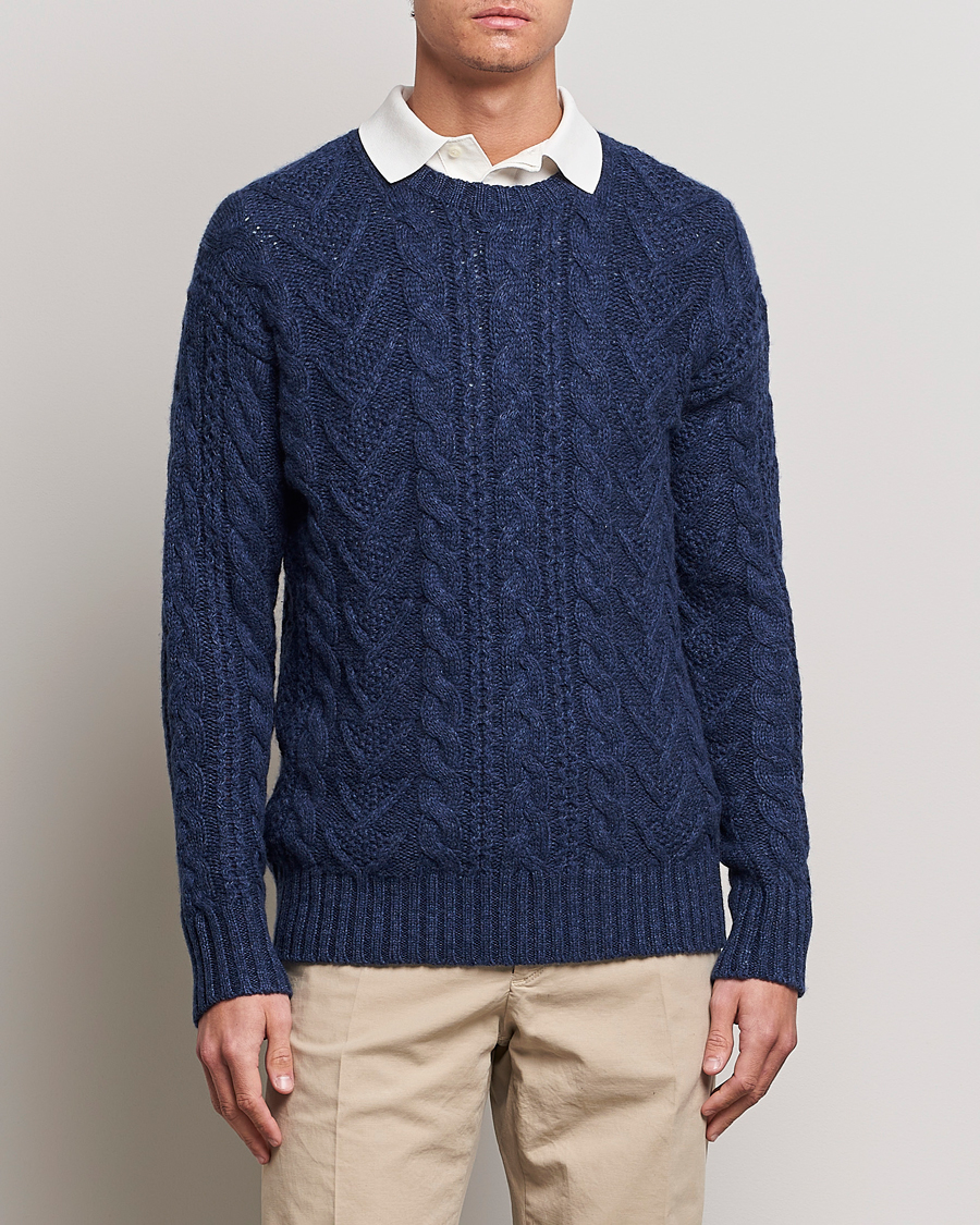 Homme | Pulls Et Tricots | Polo Ralph Lauren | Knitted Fishermen Sweater Mid Blue Heather
