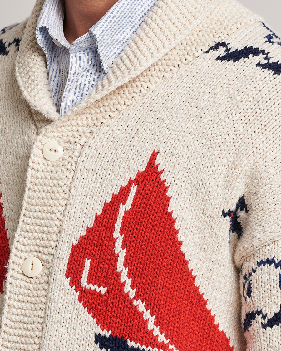 Homme | Pulls Et Tricots | Polo Ralph Lauren | Knitted Fishermen Shawl Collar Cardigan Cream