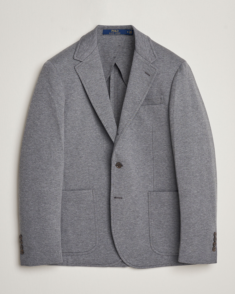 Homme | Blazers | Polo Ralph Lauren | Double Knit Jersey Blazer Medium Grey Heather