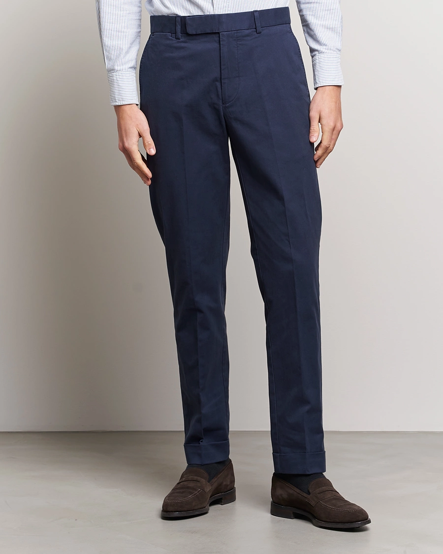 Homme | Pantalons De Costume | Polo Ralph Lauren | Cotton Stretch Trousers Nautical Ink