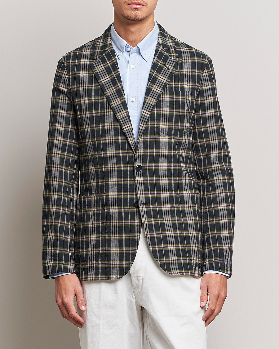 Homme | Blazers | Polo Ralph Lauren | Cotton Madras Checked Blazer Navy/Olive/Burgundy