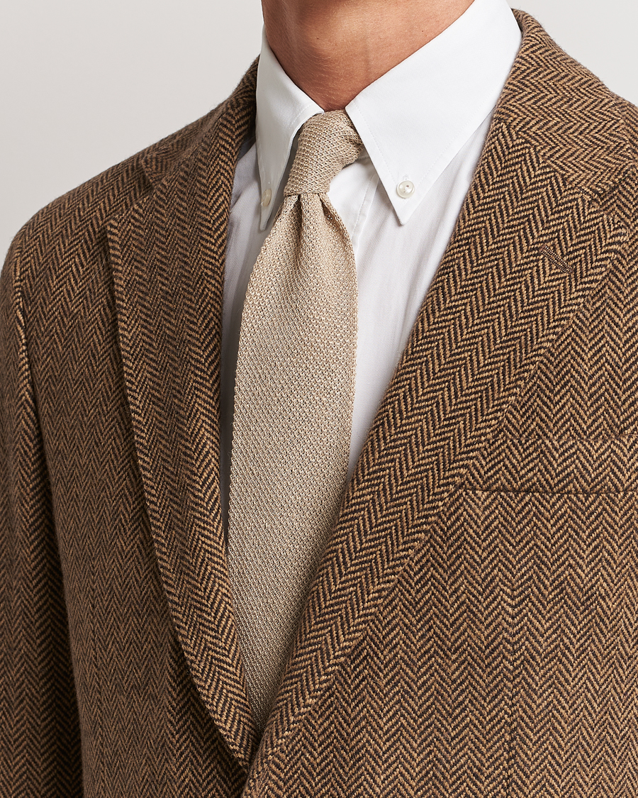 Homme |  | Polo Ralph Lauren | Linen Knitted Tie Tan