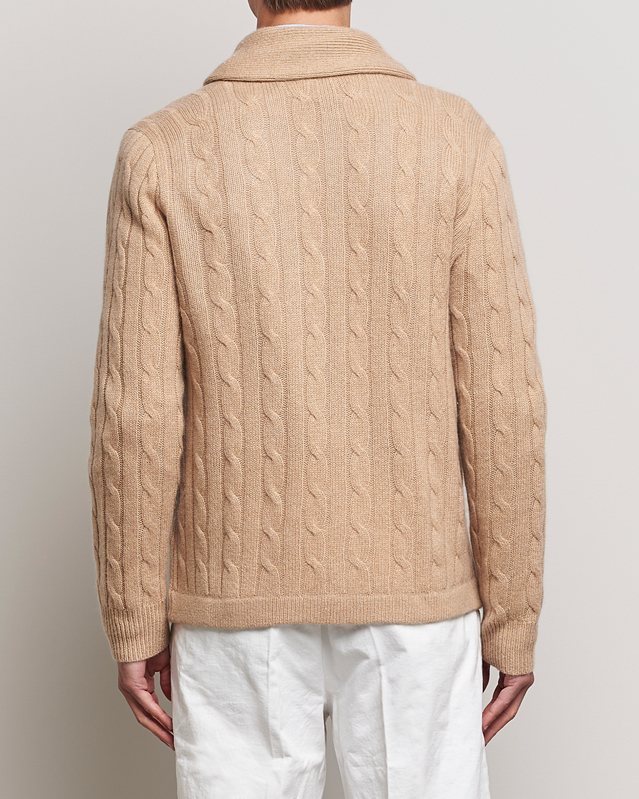 Homme | Pulls Et Tricots | Polo Ralph Lauren | Cashmere Cable Shawl Collar Cardigan Camel Melange
