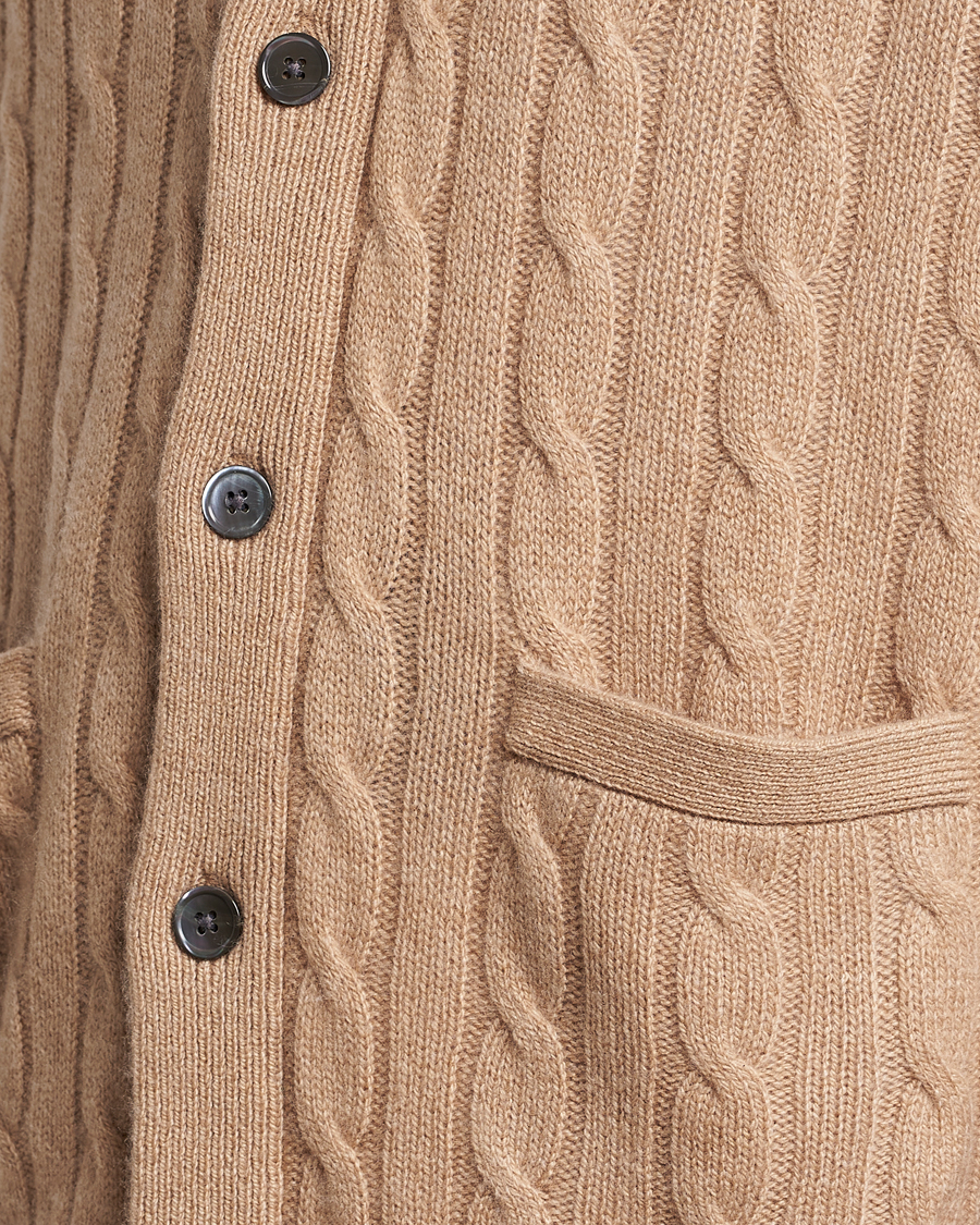 Homme | Pulls Et Tricots | Polo Ralph Lauren | Cashmere Cable Shawl Collar Cardigan Camel Melange
