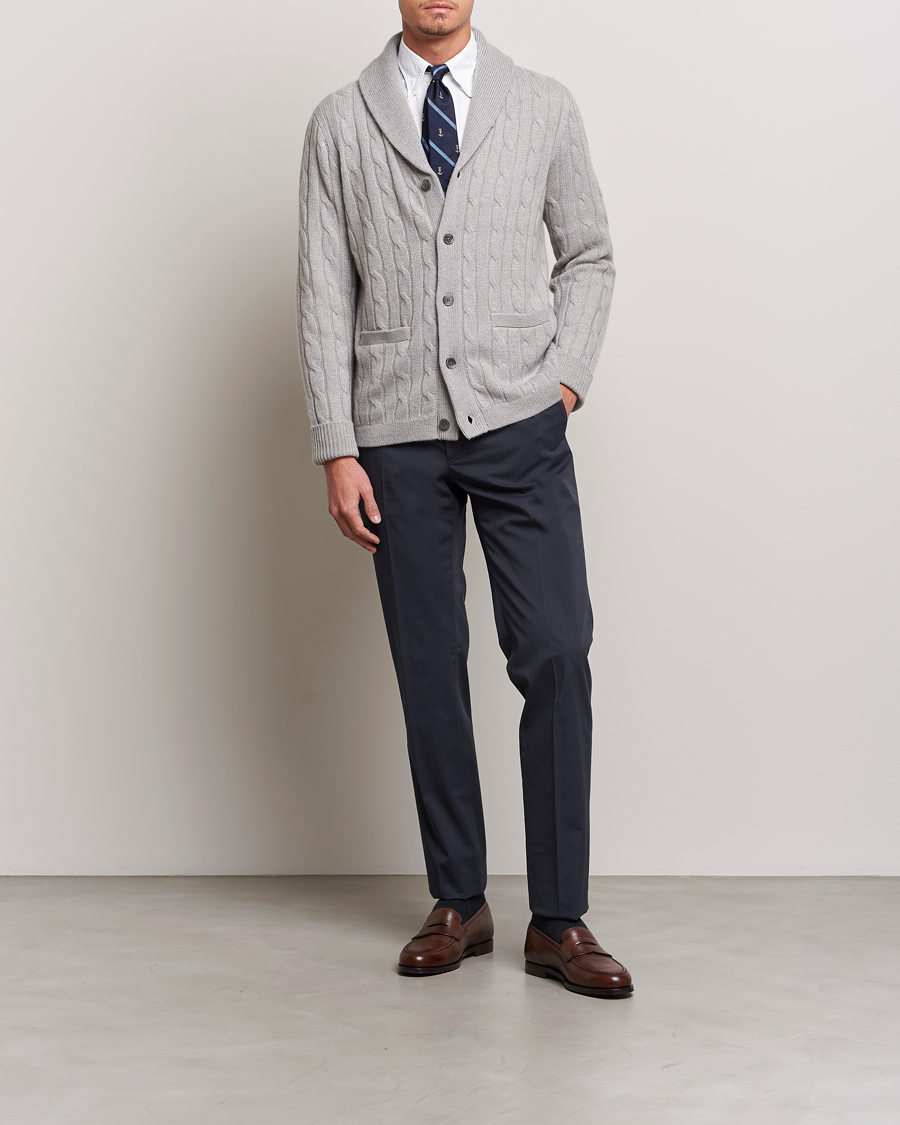 Homme | Pulls Et Tricots | Polo Ralph Lauren | Cashmere Cable Shawl Collar Cardigan Grey Heather