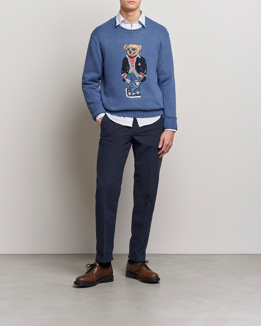 Homme | Pulls Et Tricots | Polo Ralph Lauren | Cotton Knitted Bear Sweater Blue Haven